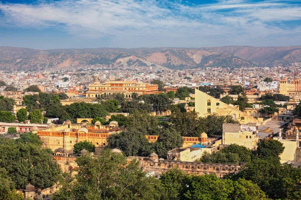 Panorama Aerial View Jaipur Pink City Hawa Mahal Palace Winds — Stock Photo, Image