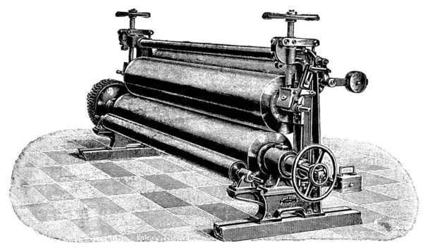 Оборудование Бумажной Промышленности Третья Пресса Иллюстрация Xix Века Белый Фон — стоковое фото
