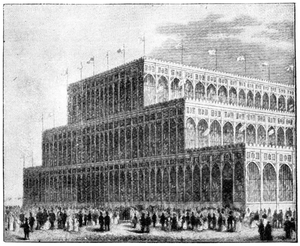 Crystal Palace Tył Hyde Parku Międzynarodowej Wystawie Londynie 1851 Roku — Zdjęcie stockowe