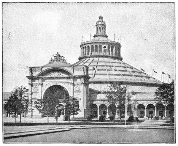 Rotunda Serginin Ortası Viyana Dünya Fuarı 1873 Yüzyılın Tasviri Beyaz — Stok fotoğraf