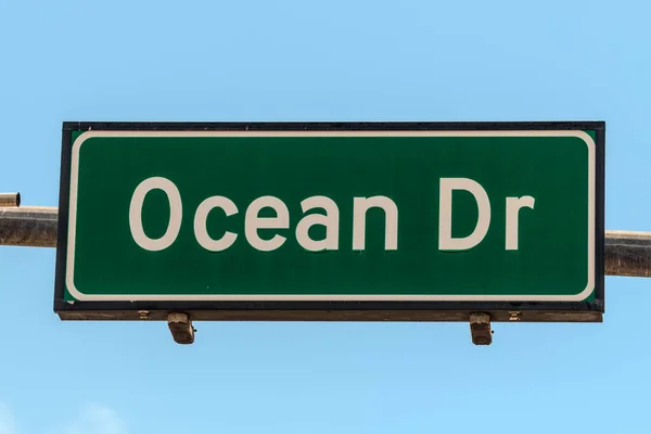 Straßenschild Der Berühmten Straße Ocean Drive Art Deco Miami South — Stockfoto