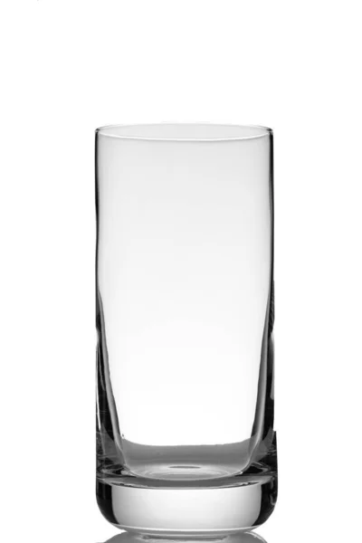 Leeres Wasserglas Hinterleuchteten Weiß Isoliert — Stockfoto