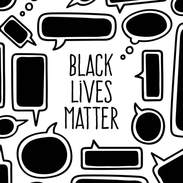 Black Lives Matter Bolhas Bate Papo Protestam Contra Banner Sobre — Fotografia de Stock