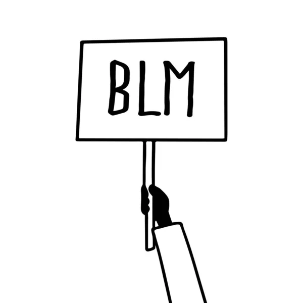 Vector Picket Placard Sign Black Live Matter Protesto Protesto Ativista — Fotografia de Stock