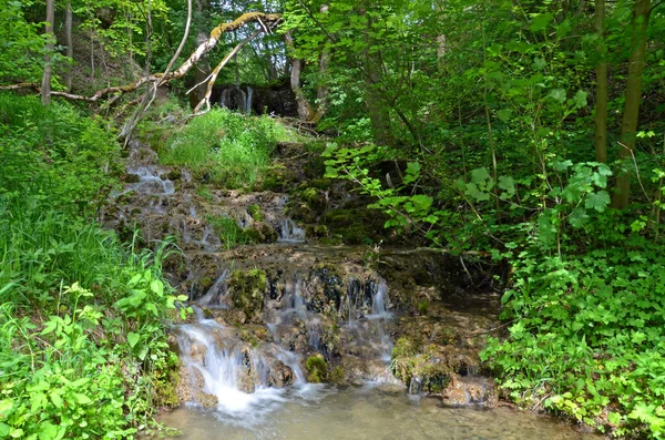 Kleiner Wasserfall Weiter Natur — Stockfoto