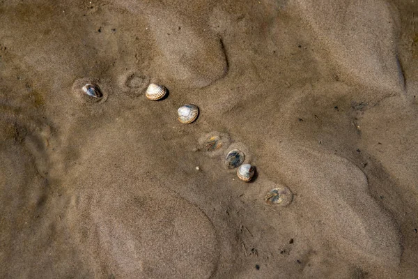 Praia Areia Com Ondas Mar — Fotografia de Stock