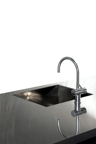 Lavabo Bagno Moderno Con Gocce Acqua Bianche — Foto Stock