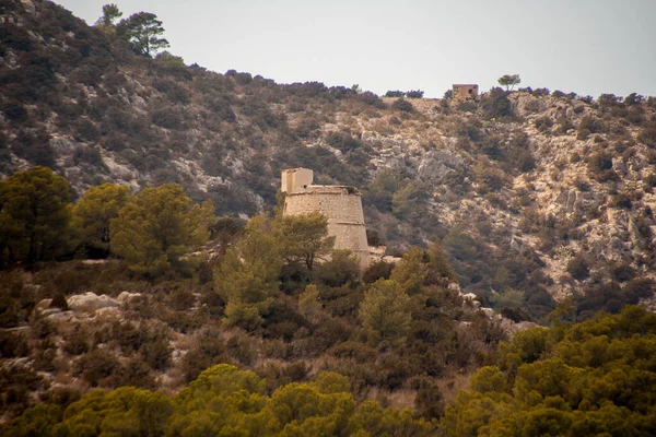 Θέα Του Κάστρου Της Παλιάς Πόλης Της Πόλης Της Μεσογείου — Φωτογραφία Αρχείου