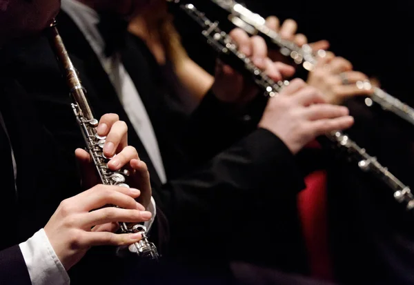 Músico Tocando Saxofón Escenario —  Fotos de Stock