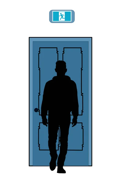 Silhouette Man Door — Stock Photo, Image