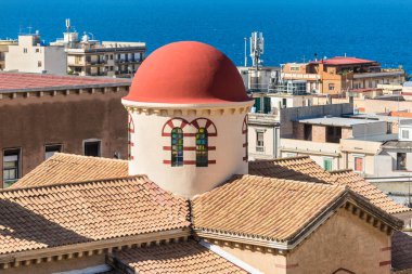 View of the roof of the church Chiesa degli Ottimati, also called Santa Maria Annunziata, is a Roman Catholic church in Reggio Calabria, Italy clipart