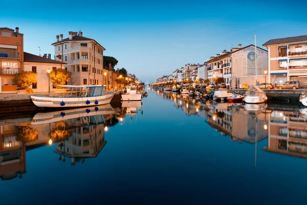 Port Grado Coucher Soleil Grado Est Une Belle Station Balnéaire — Photo