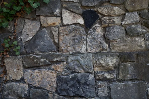 Textura Stěna Kameny Starý Hnědý Šedý Barva Beton Dřevo Postavit — Stock fotografie