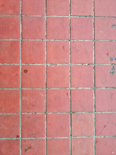 Ιστορικό Πλακιδίων Δαπέδου Από Πορτοκαλί Πηλό Τετράγωνο Σχήμα Αντιγραφή Χώρου — Φωτογραφία Αρχείου