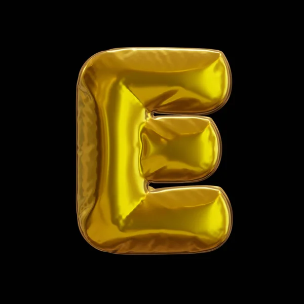 Golden Balloon Letter Realist Rendering Чорному Тлі — стокове фото