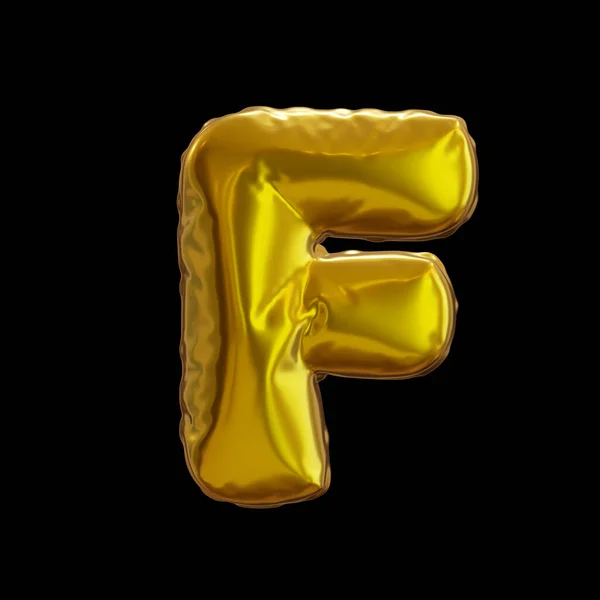 Golden Balloon Letter Real Istic Rendering Black Background — 스톡 사진