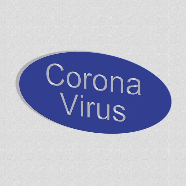 Corona Virus Kata Atau Teks Sebagai Ilustrasi Render — Stok Foto