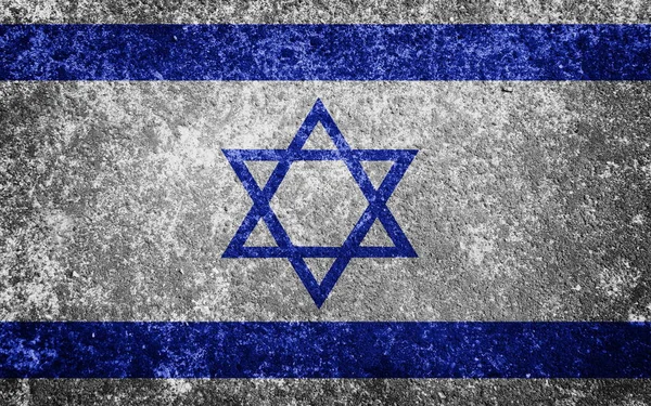 Bandeira Israel Pintada Parede Concreto Velho — Fotografia de Stock