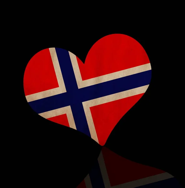 Heart Flag Black Background — Stock Photo, Image