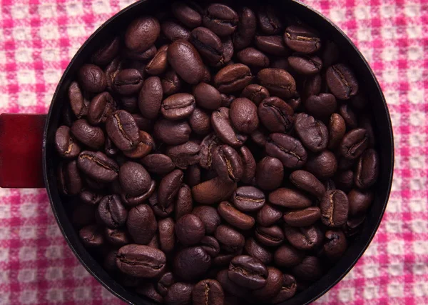 在一杯咖啡咖啡豆 — 图库照片