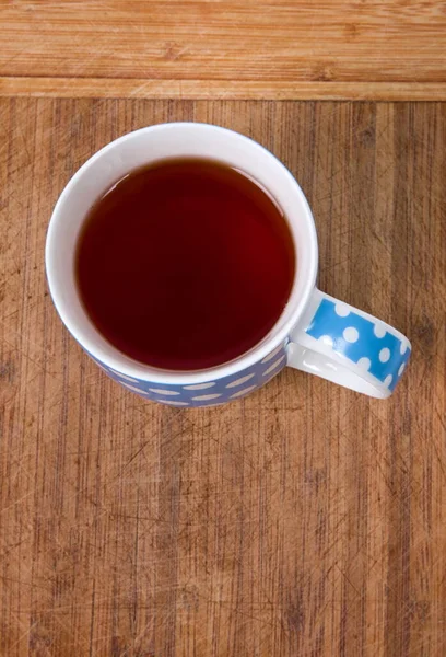 Tasse Thé Pilules Sur Table Bois — Photo