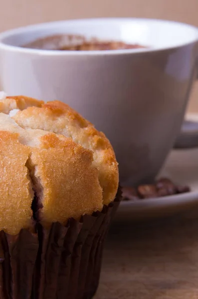 Délicieux Muffin Chocolat Avec Café Bâtonnets Cannelle — Photo