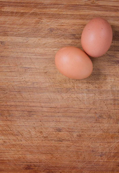 Uova Pollo Sfondo Legno — Foto Stock