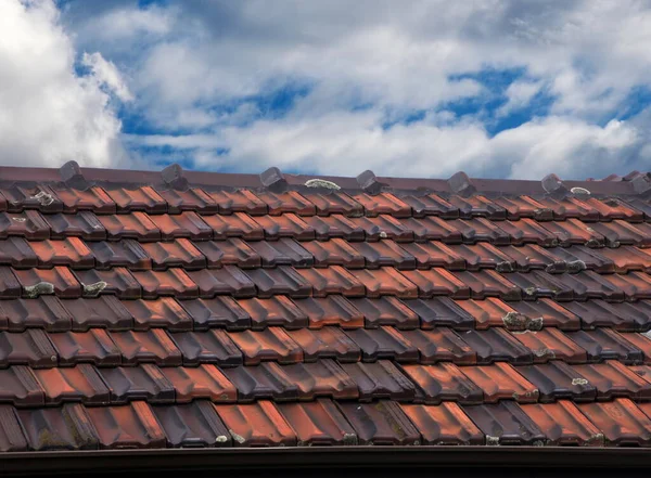 Tetto Rosso Una Casa — Foto Stock