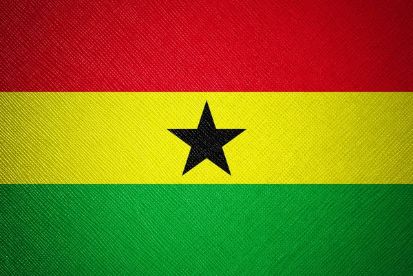 Flagga Ghana Tyget Textur — Stockfoto