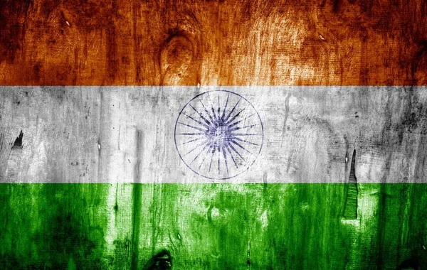 Bandera India Con Textura Grunge Vieja — Foto de Stock