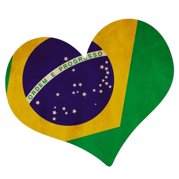 Brazil Flag Painted White Background — Stock Photo, Image