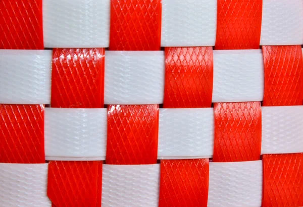 Dark Red White Checkers Getextureerde Plastic Touw Achtergrond — Stockfoto