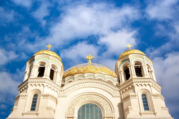 Nicholas Csodatevő Temploma Anchor Téren Kronstadtban Szentpéterváron Naval Keresztény Katedrális — Stock Fotó