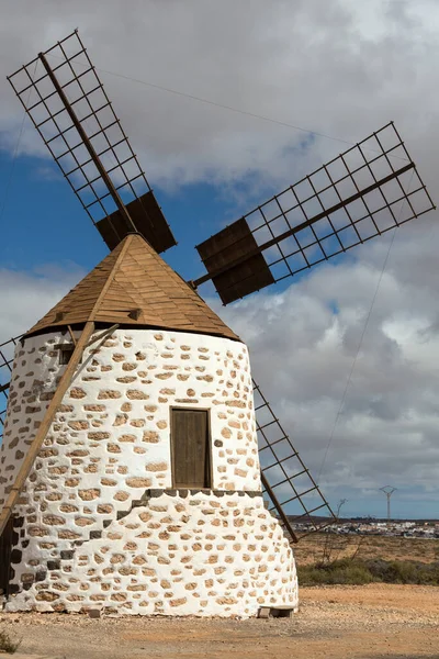 Moinho Vento Pedra Redonda Lajares Fuerteventura Ilhas Canárias Espanha — Fotografia de Stock