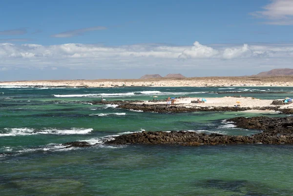 Praia Perto Farol Toston Parte Norte Fuerteventura Ilha Das Canárias — Fotografia de Stock