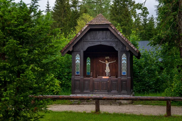 Dřevěný Dům Lese — Stock fotografie