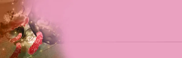 Рука Тримає Рожевий Тюльпан Яскравому Фоні — стокове фото