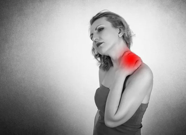 Jeune Femme Avec Crise Cardiaque Rouge — Photo