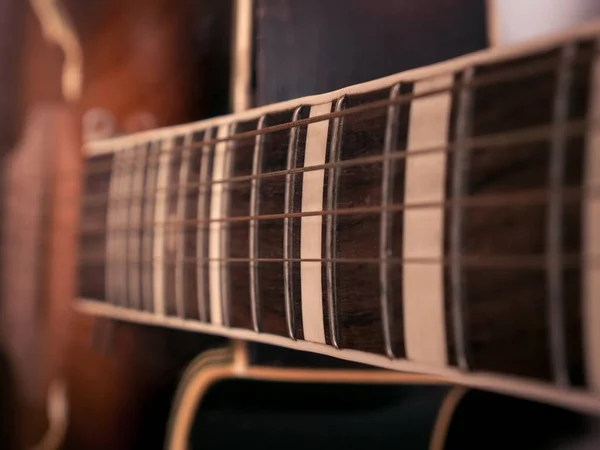 Close Wooden Guitar — Stock Photo, Image