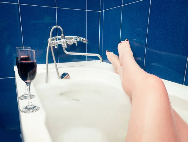 Woman Washing Hands Soap Bubbles — Stock Photo, Image