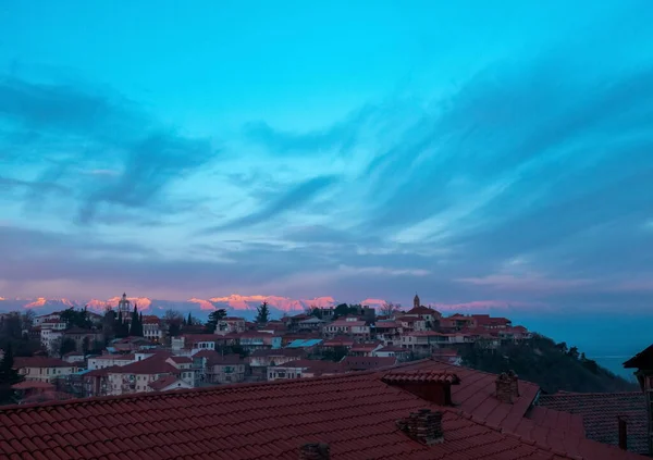 Schöner Sonnenuntergang Über Der Stadt Der Hauptstadt Von Israel — Stockfoto