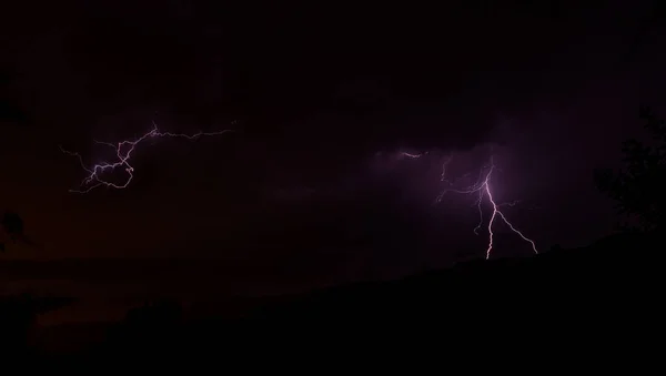 Fulmini Nel Cielo Notturno — Foto Stock