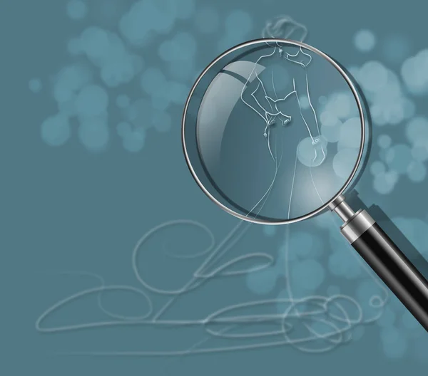 Magnifying Glass Stethoscope White Background — Stock Photo, Image