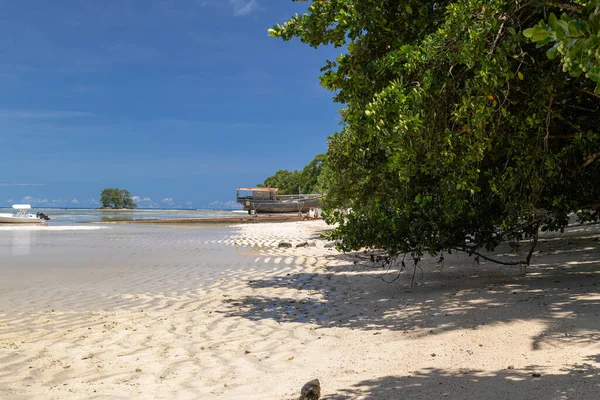 Vacker Strand Anse Source Argent Seychellerna Digue Med Vit Sand — Stockfoto
