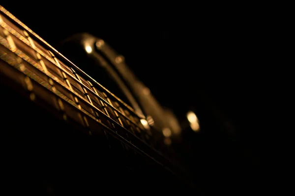 Guitarra Baixo Estúdio Música Filmado Hora Ouro — Fotografia de Stock