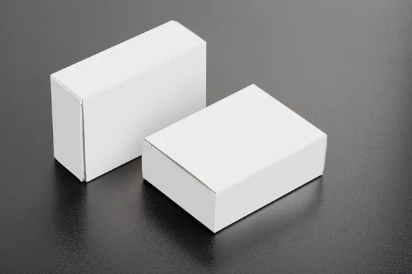 Twee Pillboxen Pakketten Donkere Achtergrond Bewerkbare Mock Series Sjabloon Klaar — Stockfoto