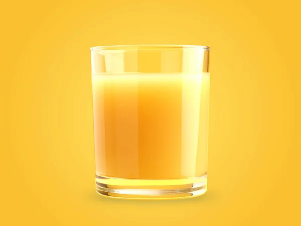 Vaso Sabroso Jugo Naranja Orgánico Sobre Fondo Amarillo Concepto Comida — Foto de Stock