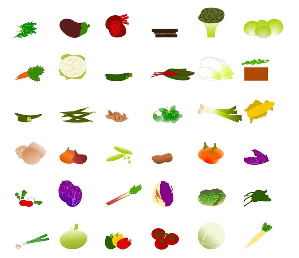 Illusztráció Hatalmas Zöldségkészletet Mutat Háttér Elszigetelt — Stock Fotó