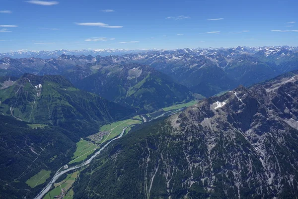 Luftaufnahme Aus Dem Kreisel Von Berg Und Tal Lech Tirol — Stockfoto