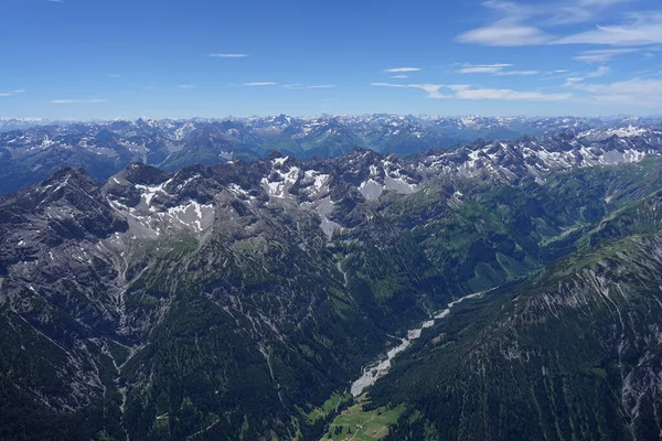 Повітряний Вид Автогіроскопа Гори Долини Леху Тіролі Австрія — стокове фото